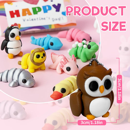 Giggiftrio Valentine animal pendants with chains, ideal for gifting students at parties.