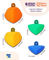 Giggle & Play stepping stones on carpet promote safe, non-slip coordination.