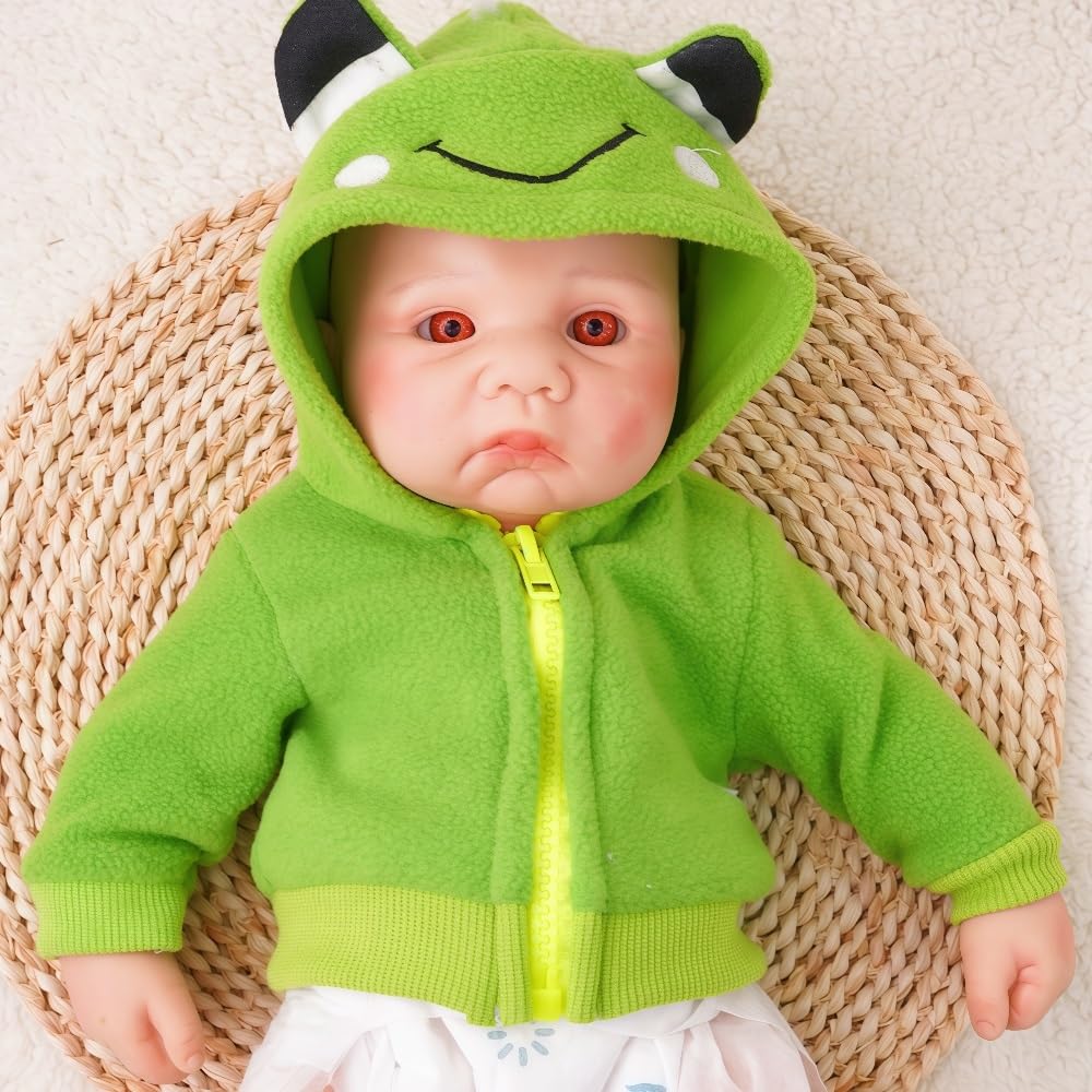 GiggleBabble 17-inch silicone reborn doll with eyes open for lifelike play and care