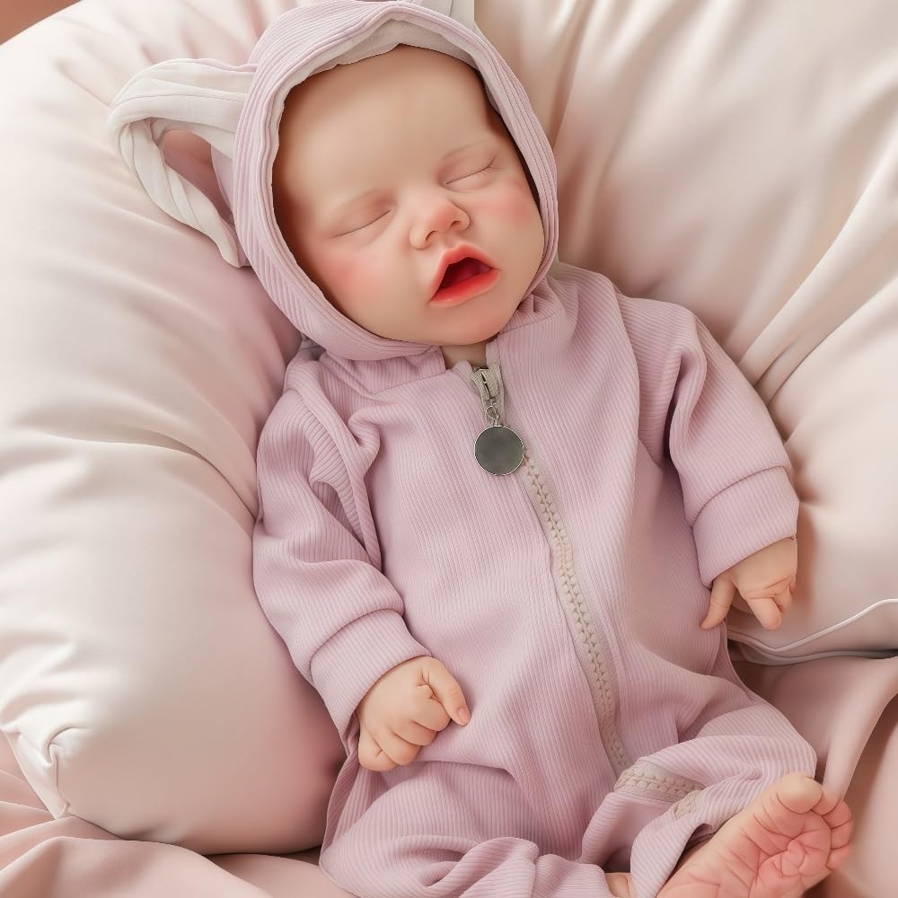 GiggleBabble 17-inch realistic reborn doll close-up for lifelike imaginative play.