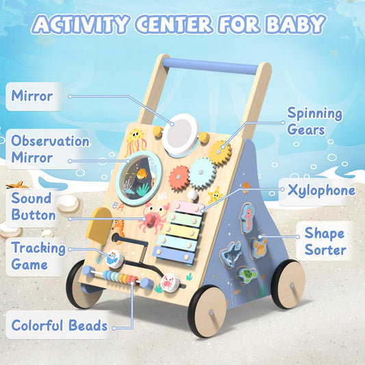 GiggleGems Ocean Walker mirrored panel inviting baby self-recognition and play.