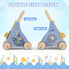 GiggleGems Ocean Walker wide base provides sturdy support for confident first steps.