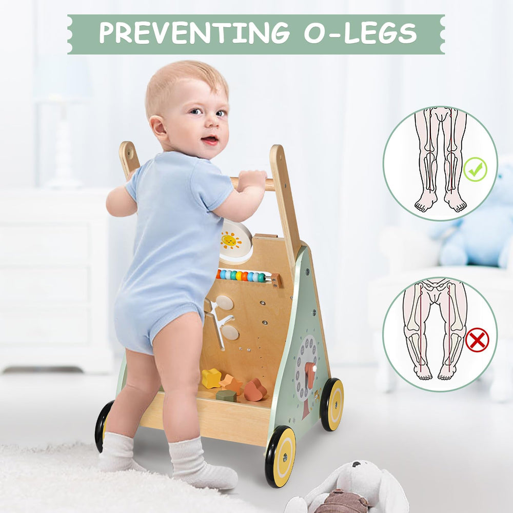 GiggleGems walker with non-slip wheels protects floors during movement