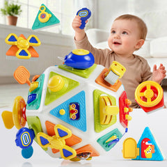 Gigilli 22-in-1 Busy Cube front view with engaging activities for early learning.