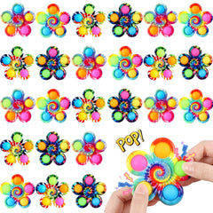 Gigilli 24-pack fidget spinners with bubble design for party favors and stress relief.