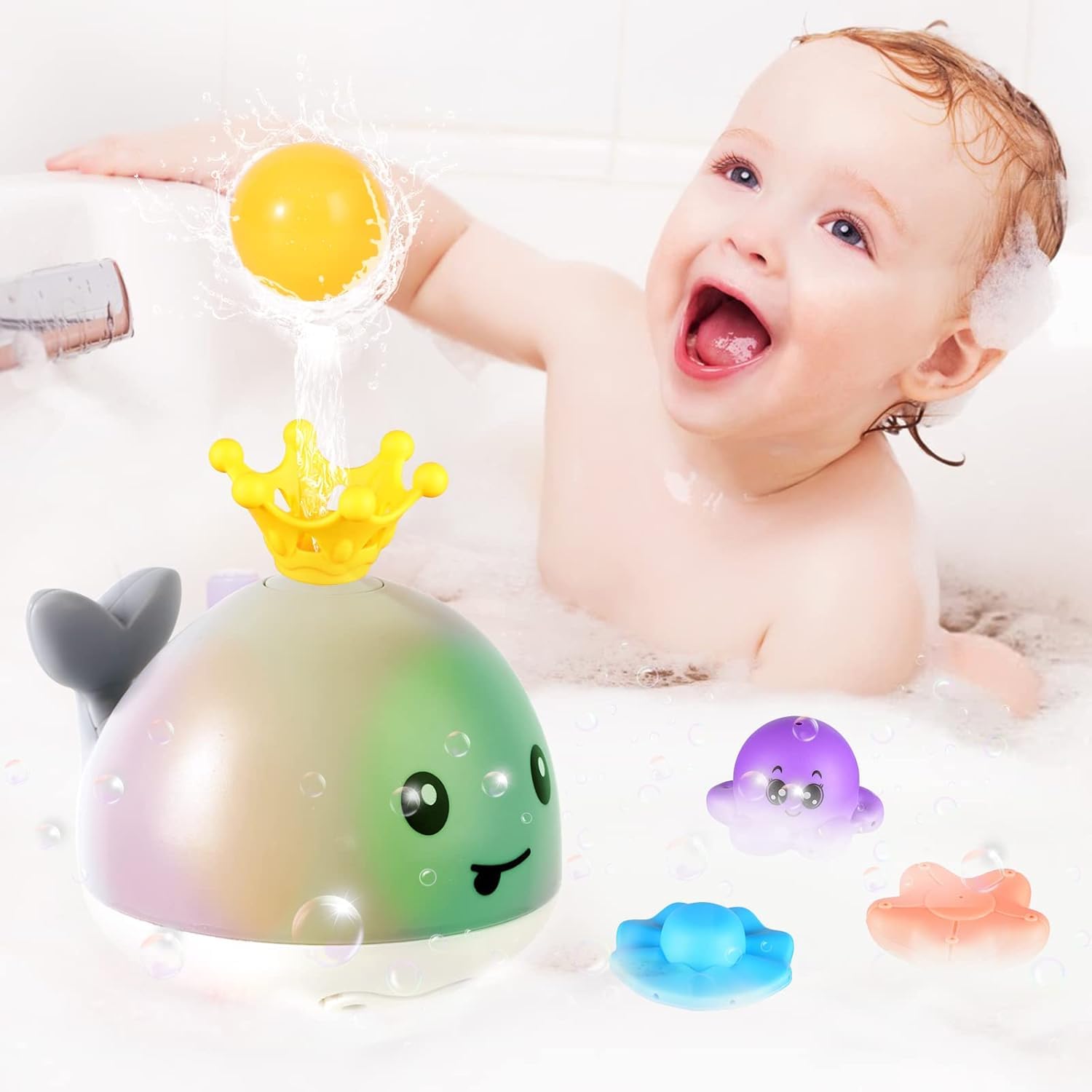Gigilli rechargeable battery in whale bath toy for savings