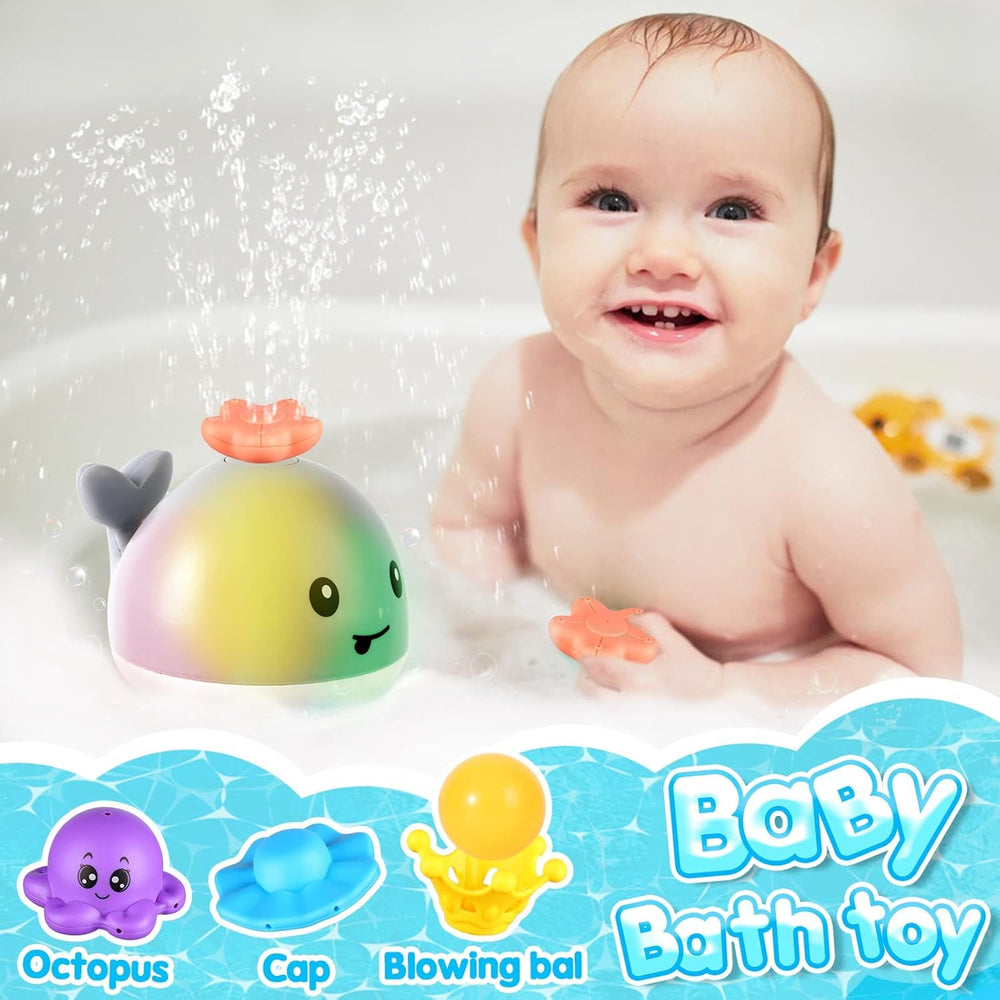 Gigilli whale bath toy sprinkler mode starfish lights up
