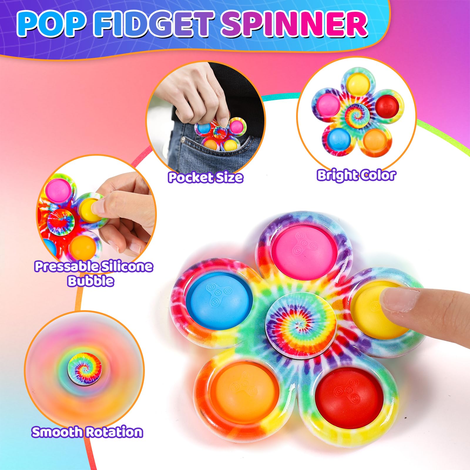 Gigilli compact spinner set fits pockets for on-the-go calm.