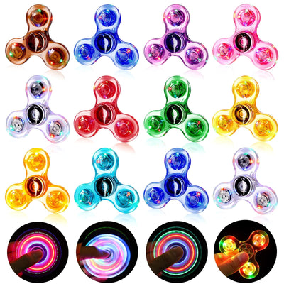 Gigilli glow-in-the-dark fidget spinner 12-pack for party favors.