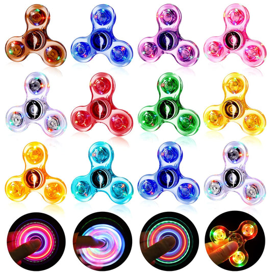 Gigilli glow-in-the-dark fidget spinner 12-pack for party favors.