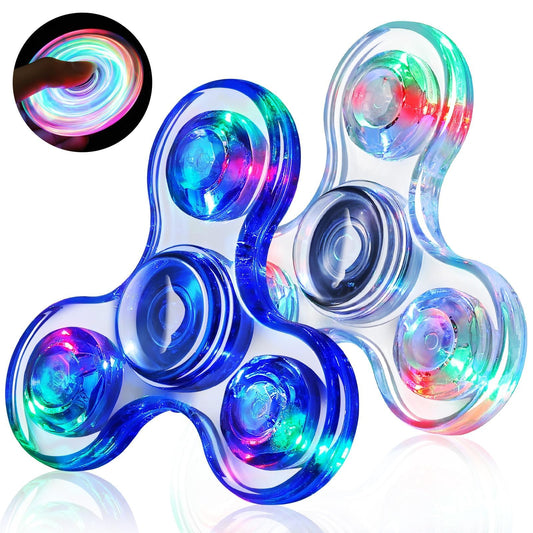 Gigilli glow LED fidget spinner two-pack for sensory play and focus