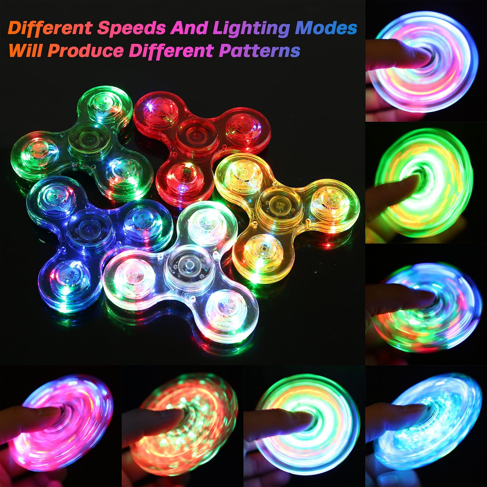 Gigilli glow-in-the-dark spinners for stocking stuffers and gifts.