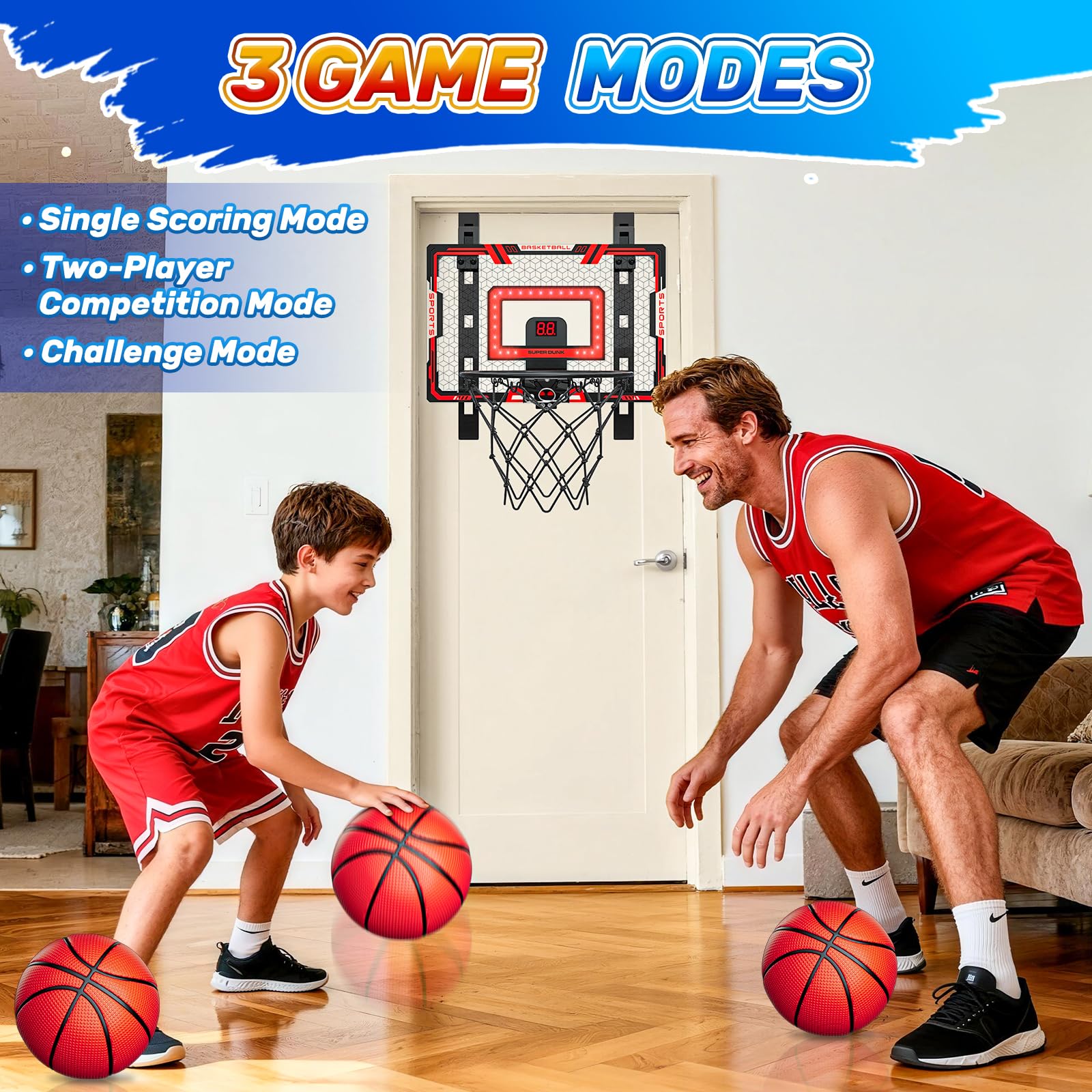 Gigilli sturdy steel frame and thick backboard withstand energetic play