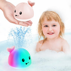 Gigilli whale bath toy sprinkler lights up during bath time for toddlers