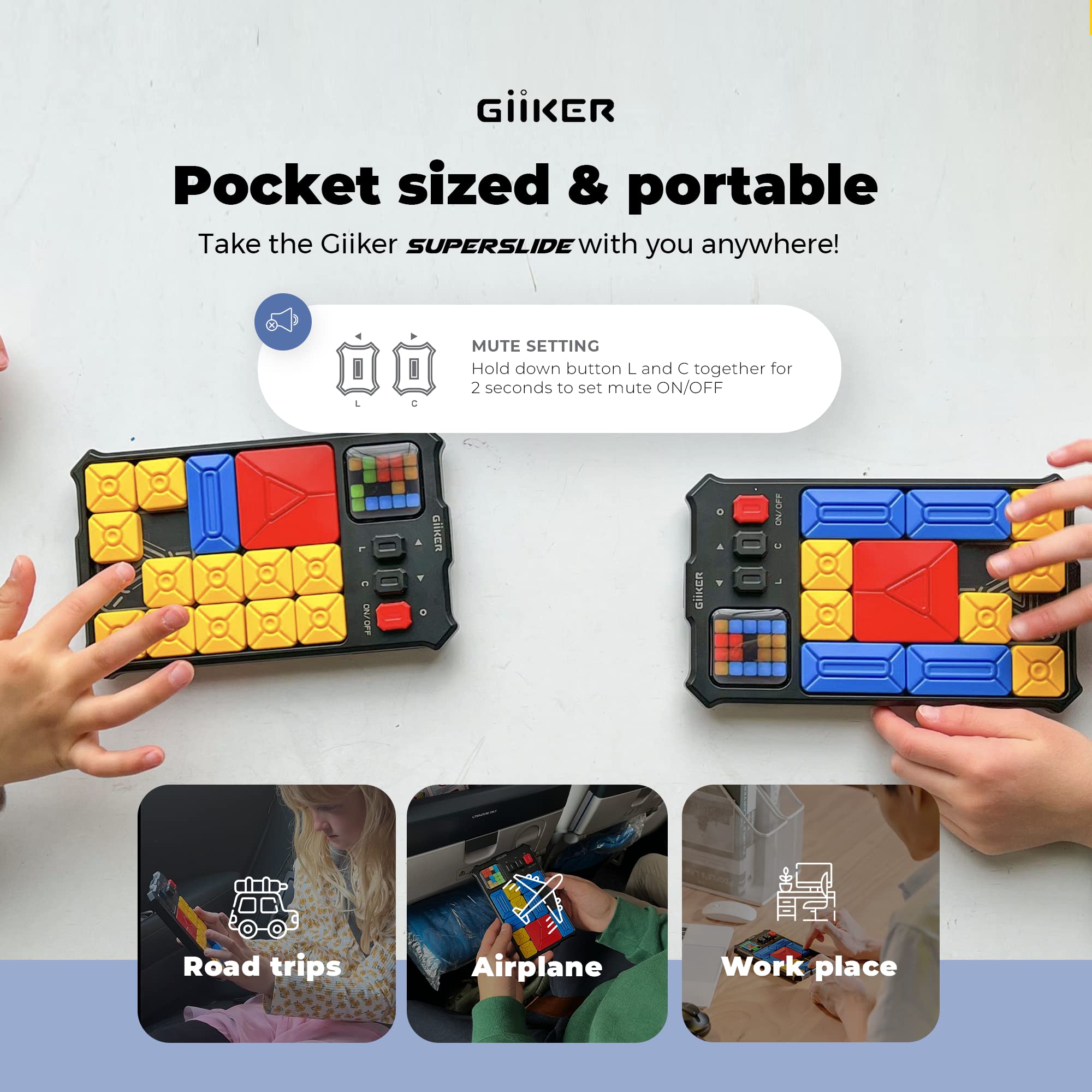 GiiKER Super Slide portable handheld console ideal for travel on long trips