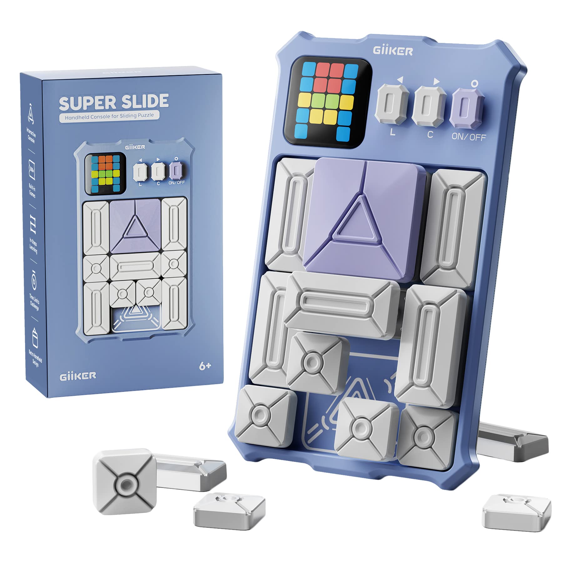 GiiKER Super Slide with LED screen showing goal setup for brain-teasing play