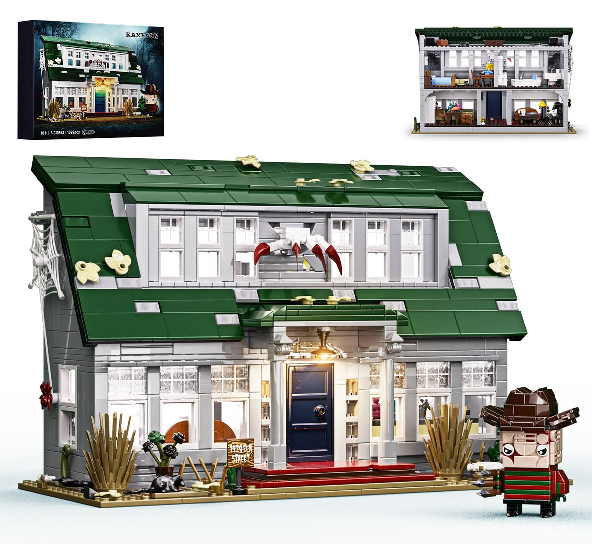 GIKCFSTBLA Halloween Nightmare building house with 1099 pieces for immersive display.