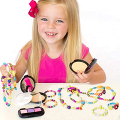 GILI Pop Beads child hands assembling a necklace with vibrant beads.