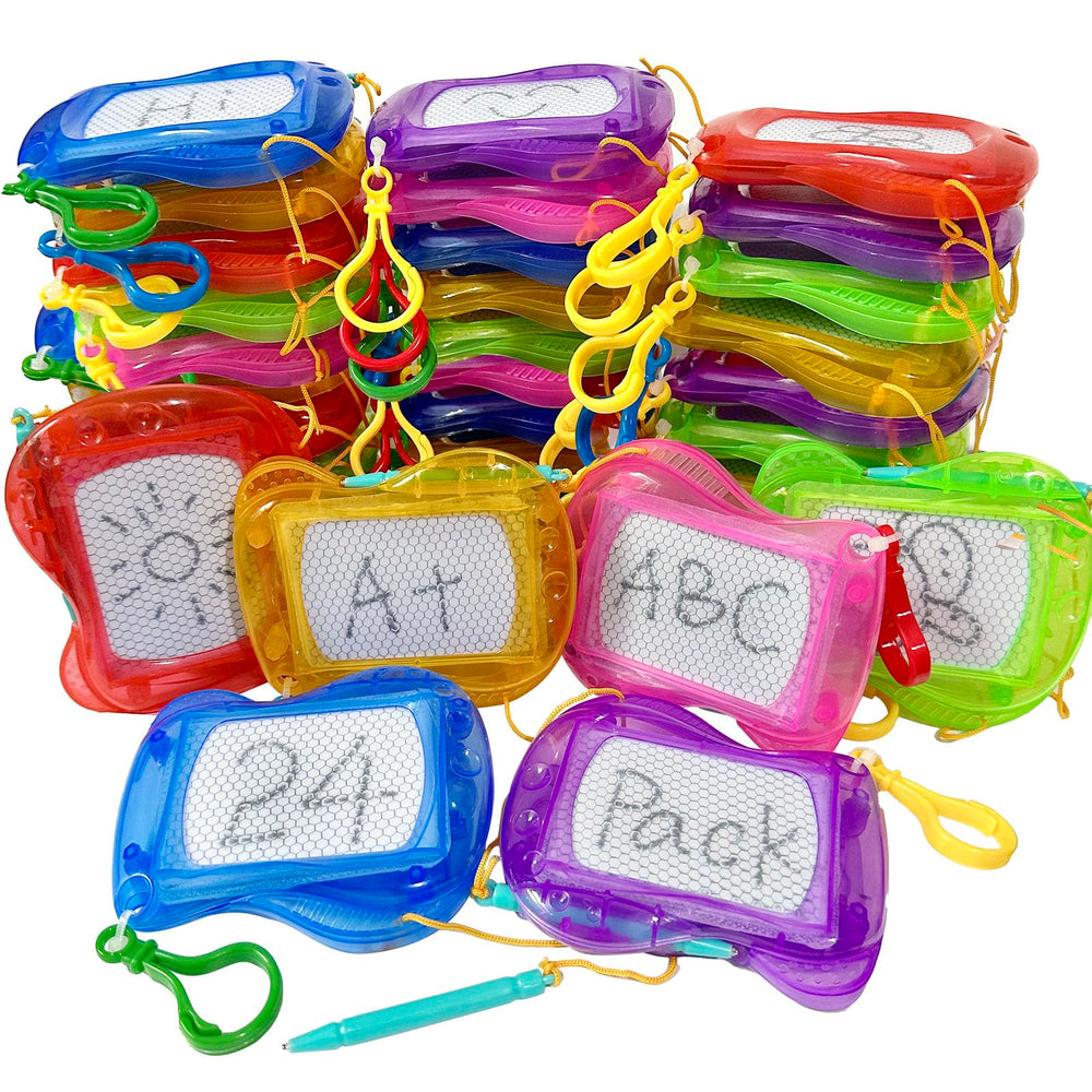 Giliger mini drawing board keychain clipped to a backpack for on-the-go doodling