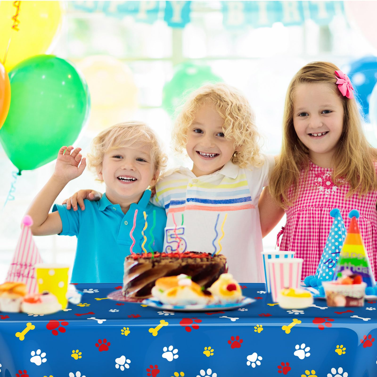 Gilprop birthday paw table cover brightens gatherings and photo moments