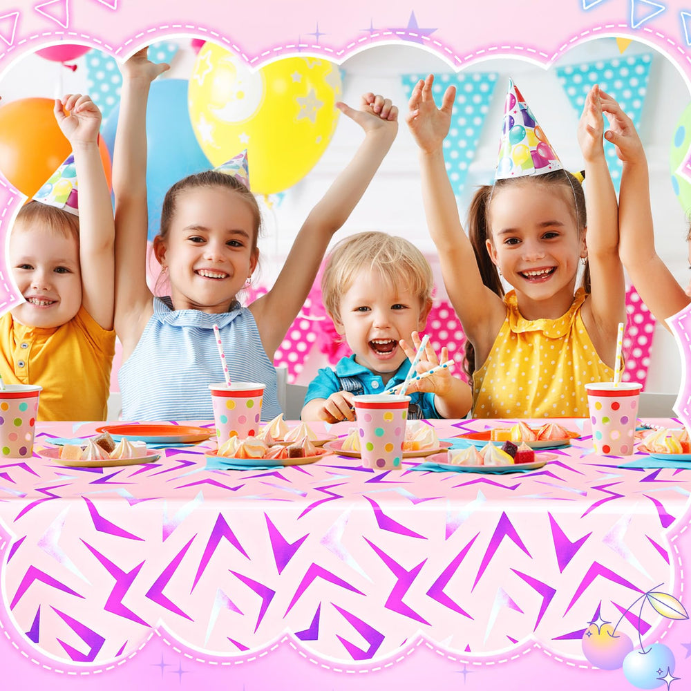 Gilprop birthday tablecloth pink 108x54 inches, ideal for kid parties
