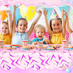 Gilprop birthday tablecloth pink 108x54 inches, ideal for kid parties