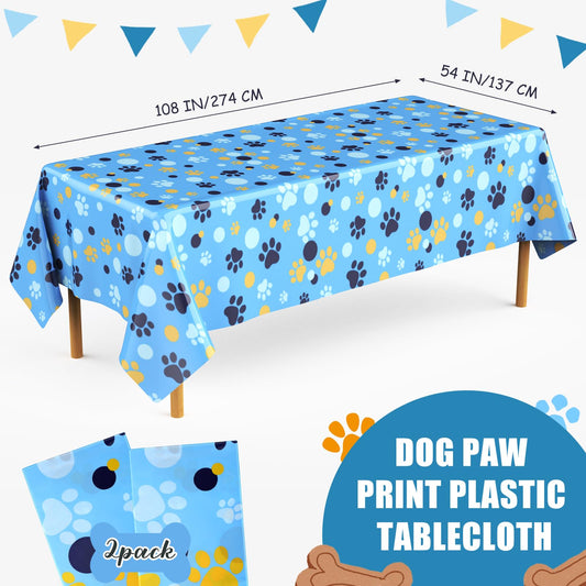 Gilprop cartoon paw print tablecloth bright colors for pet parties