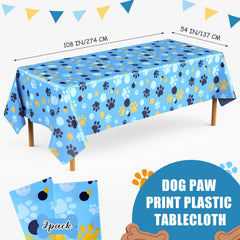 Gilprop cartoon paw print tablecloth bright colors for pet parties