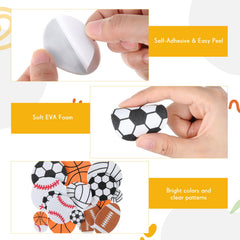 Gilprop foam baseball sticker for birthdays and classroom crafts, lightweight fun.