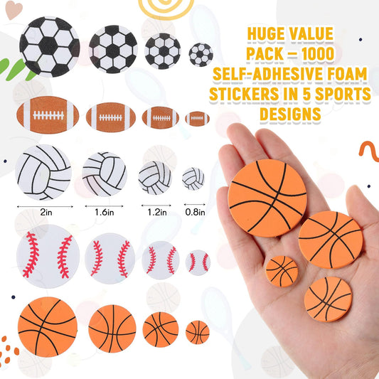 Gilprop foam basketball sticker for scrapbooks and rewards, simple peel-and-stick.
