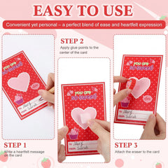 Gilprop heart erasers colorful in six designs.