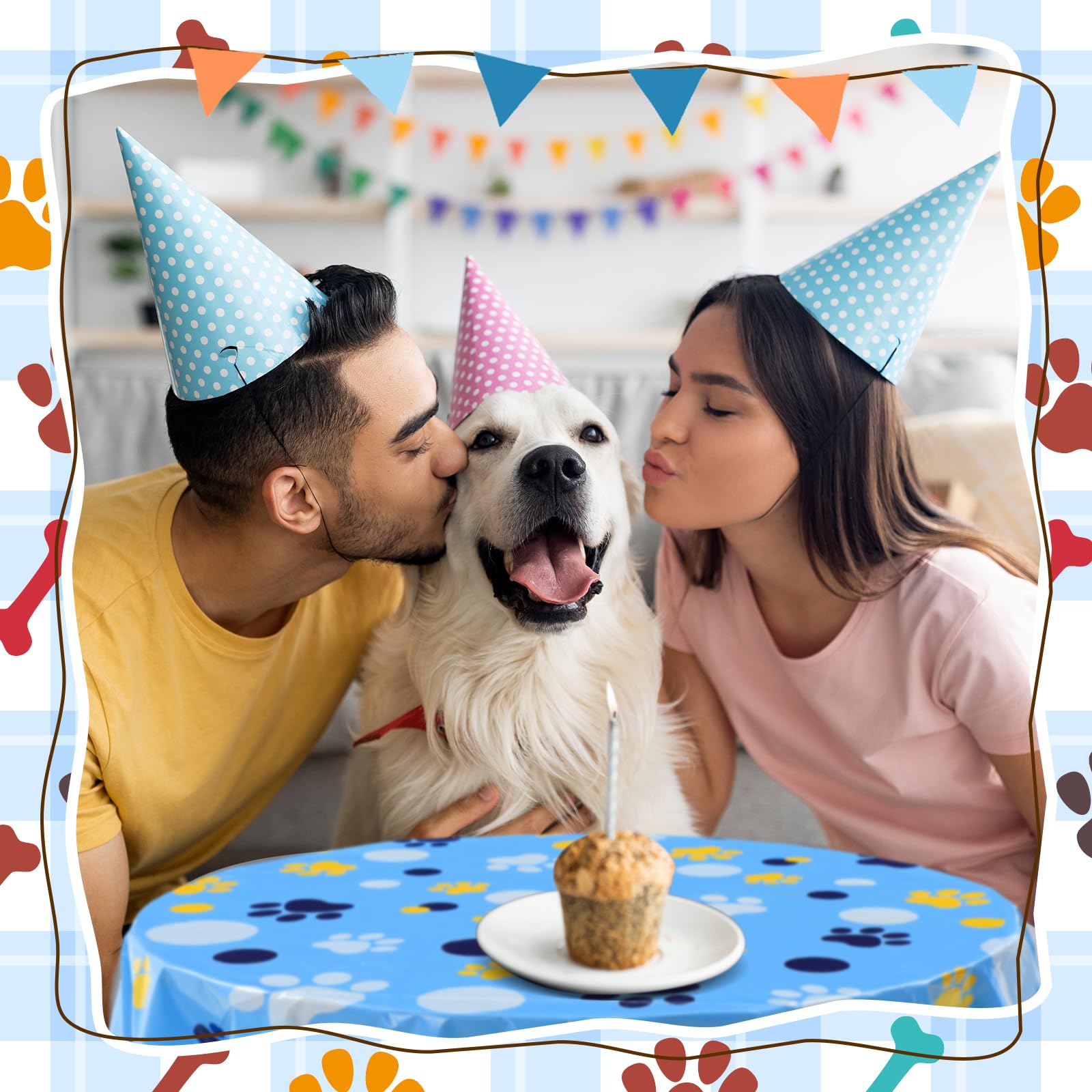 Gilprop pet themed table cover; ideal for birthday parties and daily dining