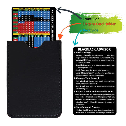 Gimao leather sleeve for blackjack card protecting reference during play.