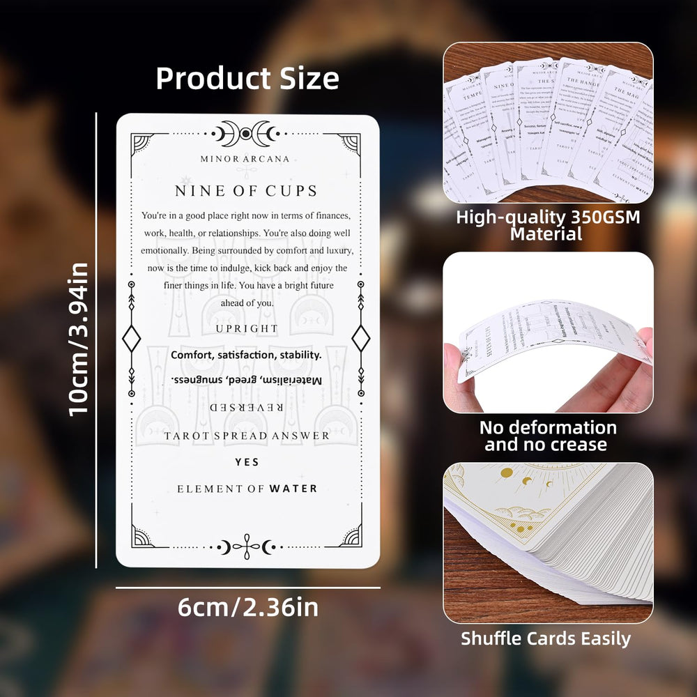 Gincevhy classic tarot design with element backgrounds enhances storytelling.