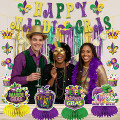 GINFTBRZGV mardi gras banner adds authentic carnival vibe to events.