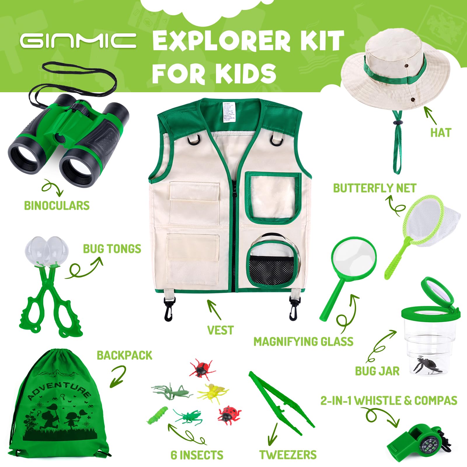 GINMIC breathable hat and vest protect kids during outdoor adventures