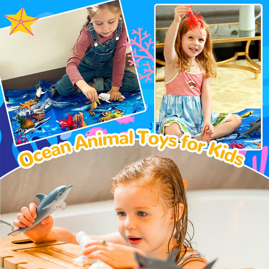 GINMIC Ocean Animals Playset Whale features durable PVC figures for long-lasting fun