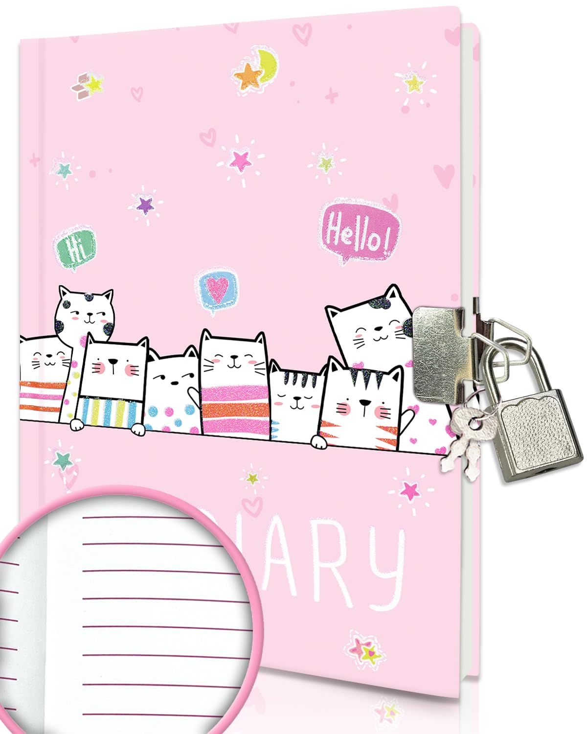GINMLYDA Cat Diary cover with lock provides private space for young writers.