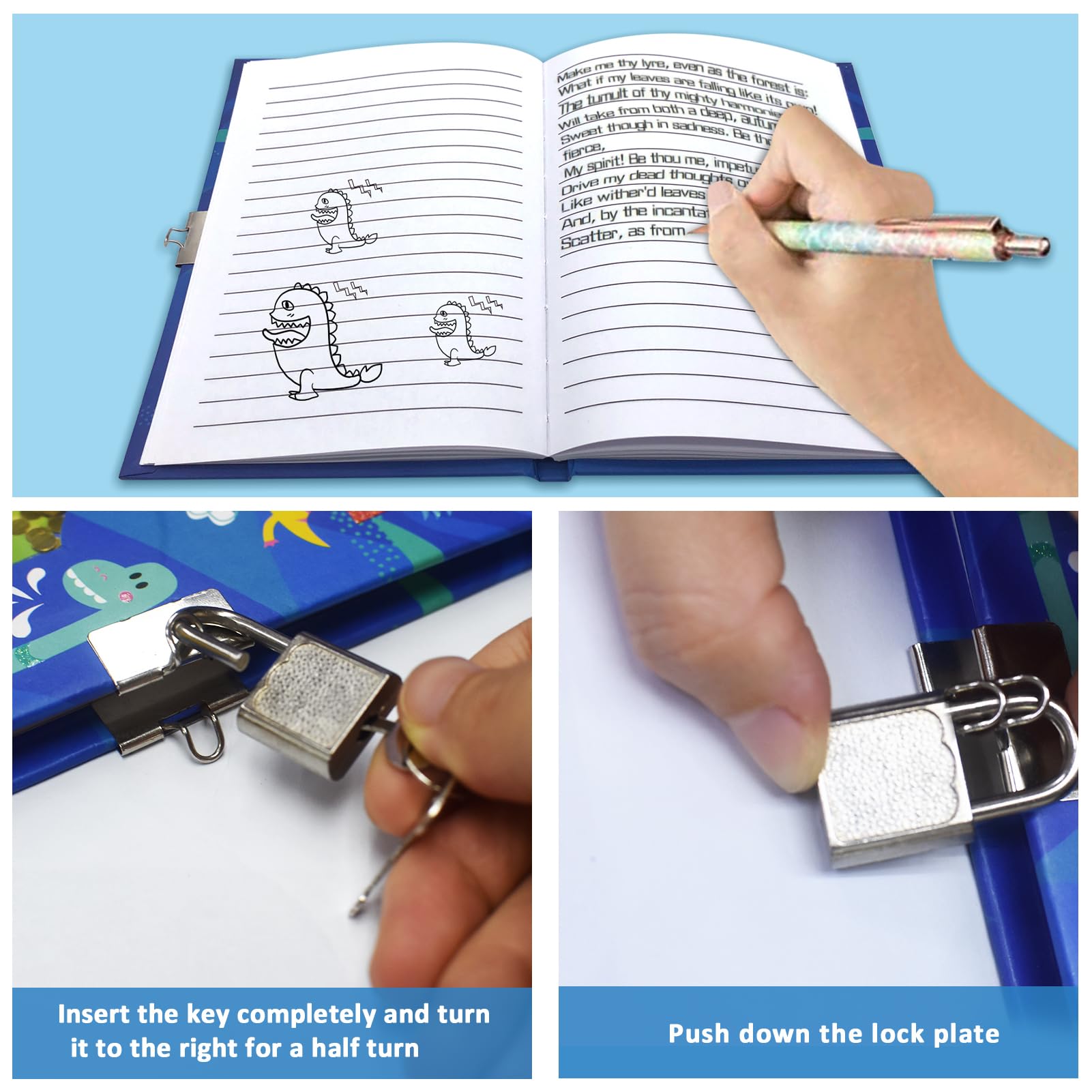 GINMLYDA compact diary is easy to carry for kids on the go.