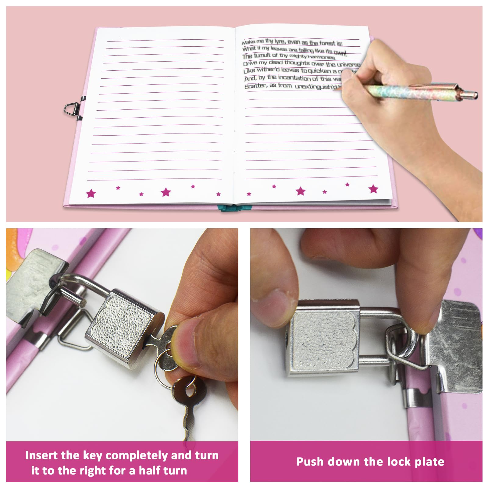 GINMLYDA Girls Diary with two keys ensuring quick access and privacy