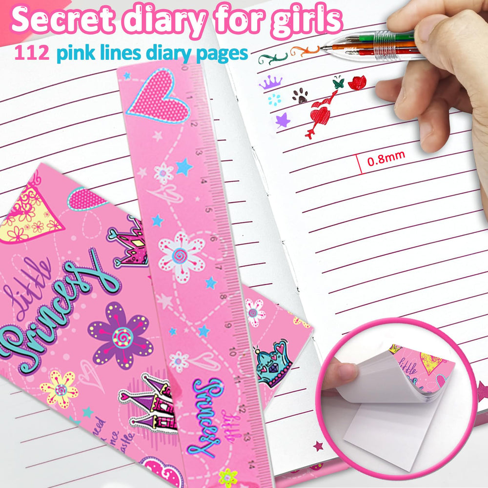 GINMLYDA pink princess notebook features a durable cover for everyday use.