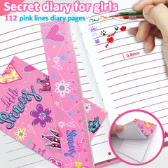 GINMLYDA pink princess notebook features a durable cover for everyday use.