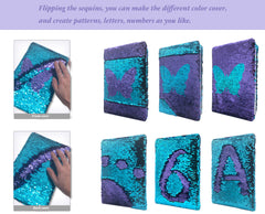 GINMLYDA sequin diary shows color-changing butterfly sequins for creative play
