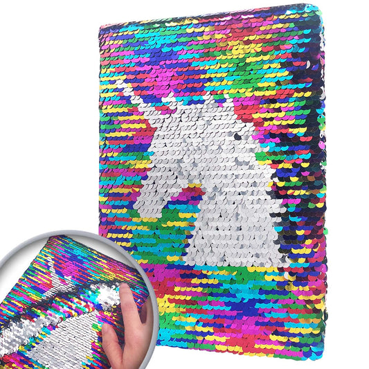 GINMLYDA sequin journal cover with unicorn sequins that reverse color for creativity.
