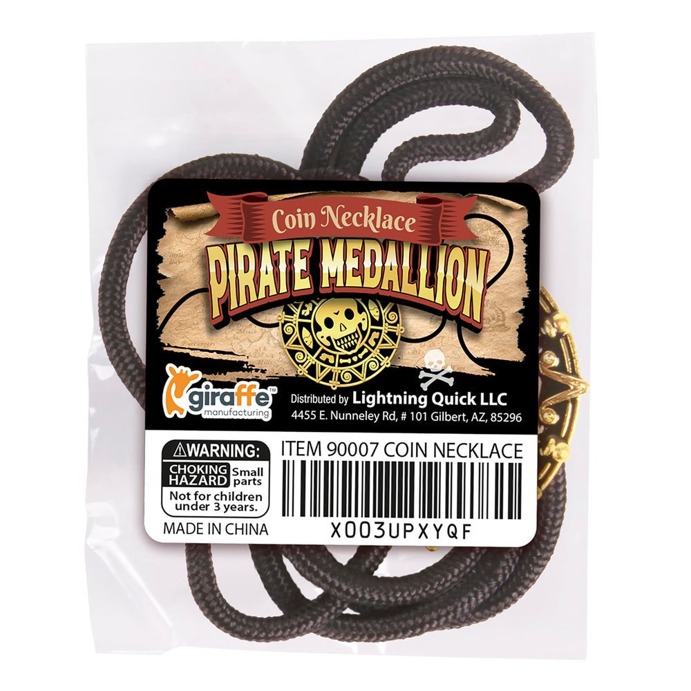 Giraffe Manufacturing gold-tone pirate skull necklace highlights vintage style for themed events
