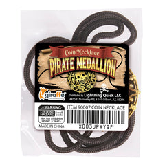 Giraffe Manufacturing gold-tone pirate skull necklace highlights vintage style for themed events