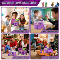Girigi magnetic blocks cityscape build set with buildings and streets.