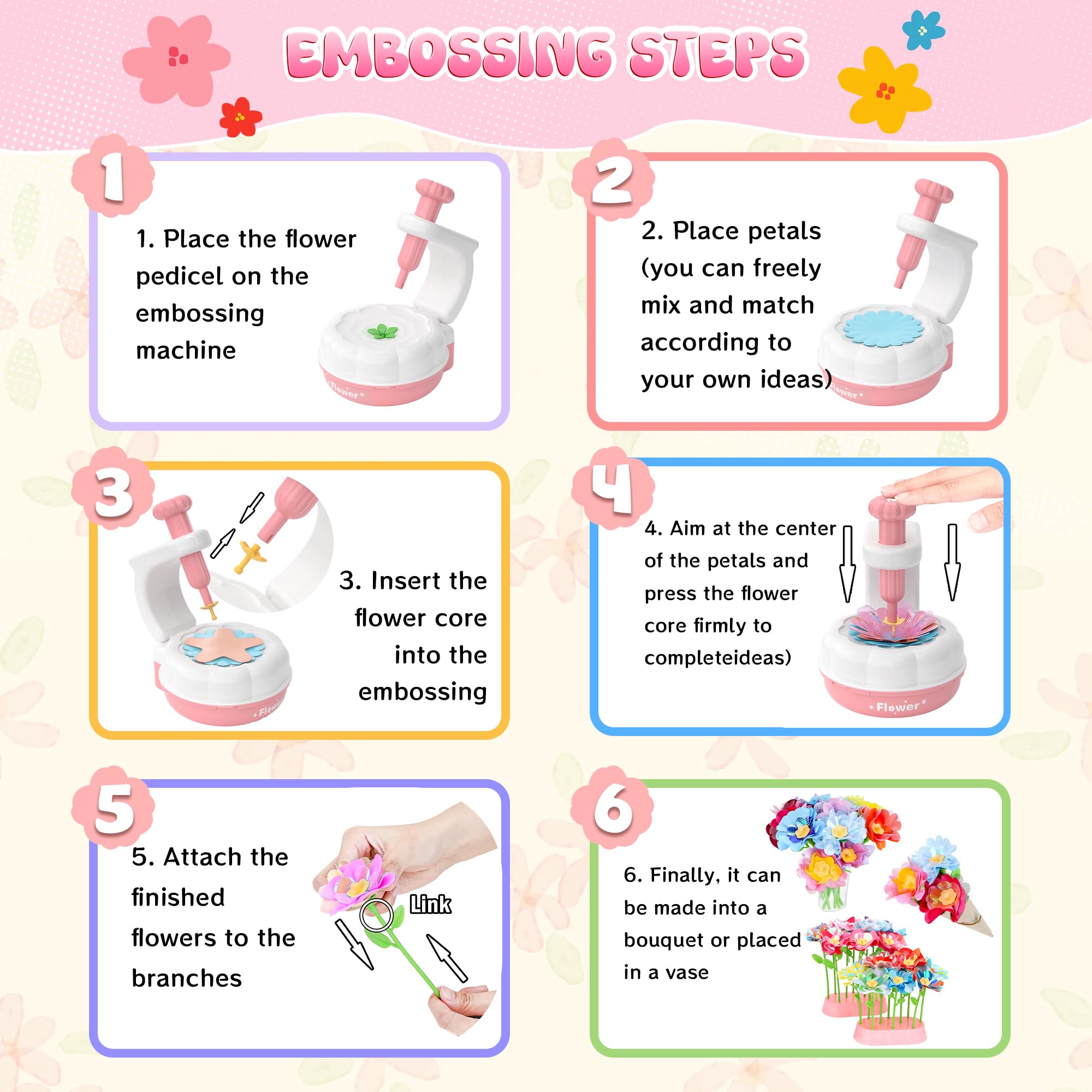 GirlsHome bouquet base and paper enable small, decorative bouquets