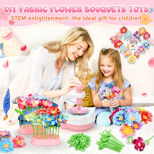 GirlsHome embossing tool and petals image demonstrates easy, mess-free floral crafting at home