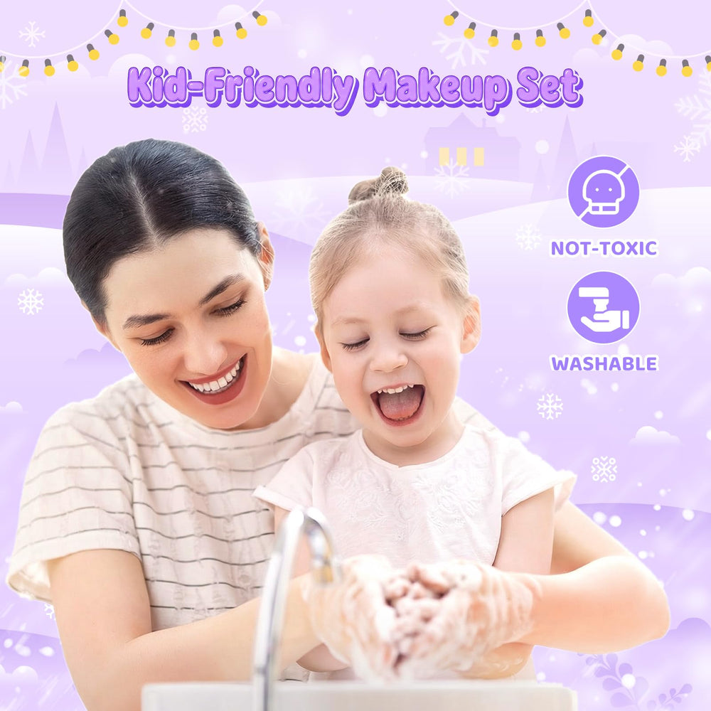 GirlsHome Kids Makeup Set washable materials for easy cleanup